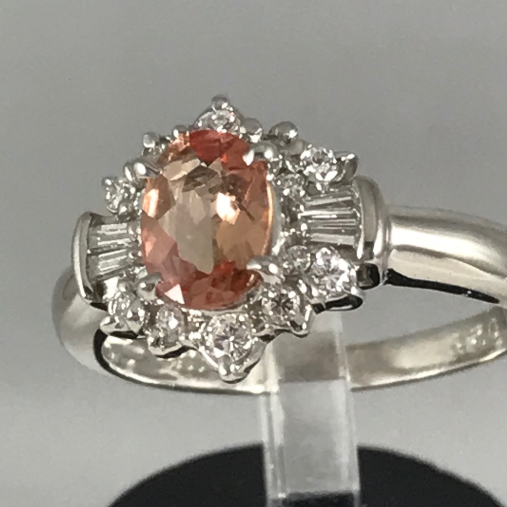 Imperial Topaz & Diamond Ring in Platinum